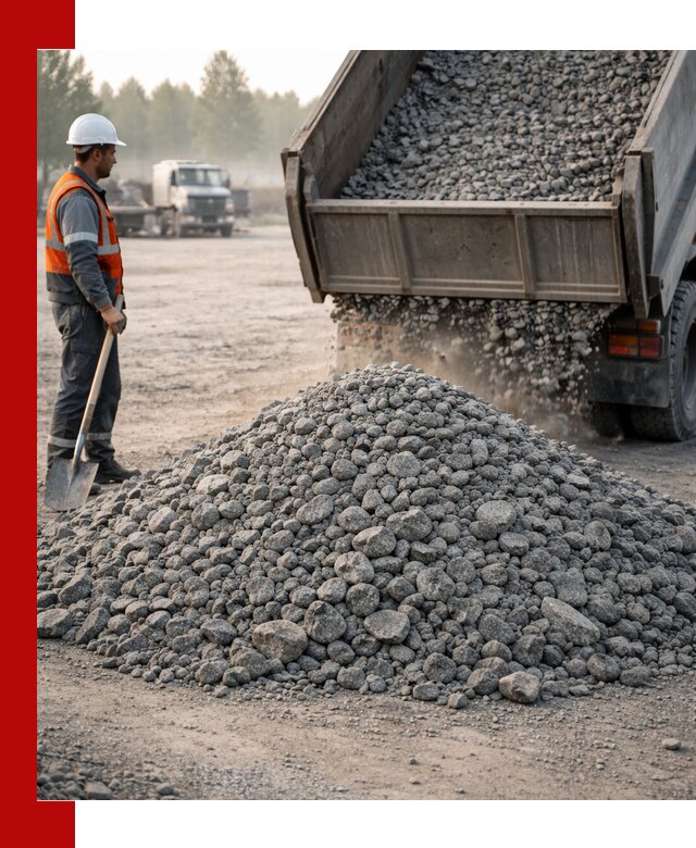 Гранитный щебень фракции 100–201 для строительства в Тынде