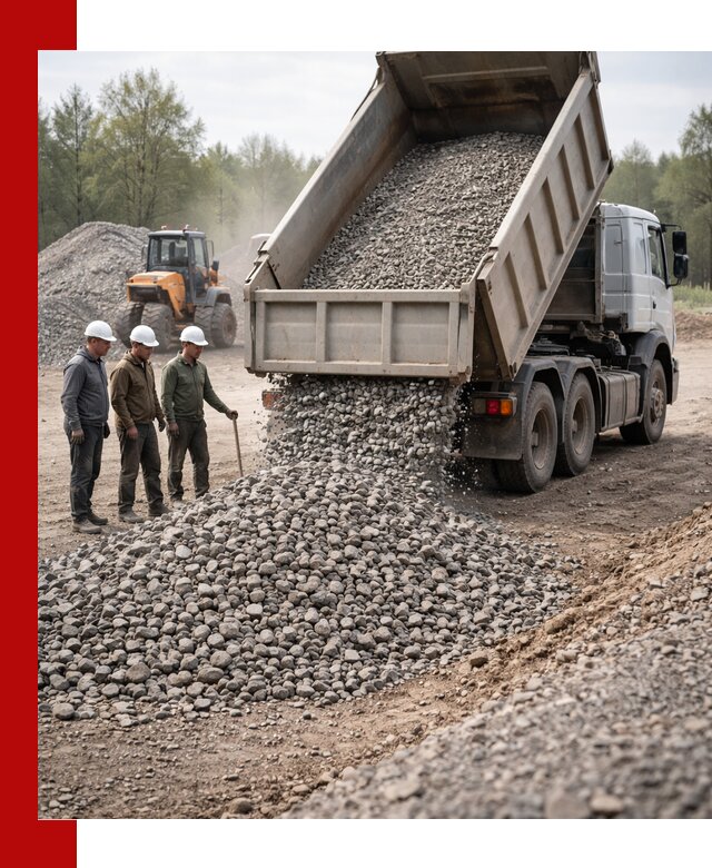Доставка гравийного щебня фракции 70-120 в Тынде