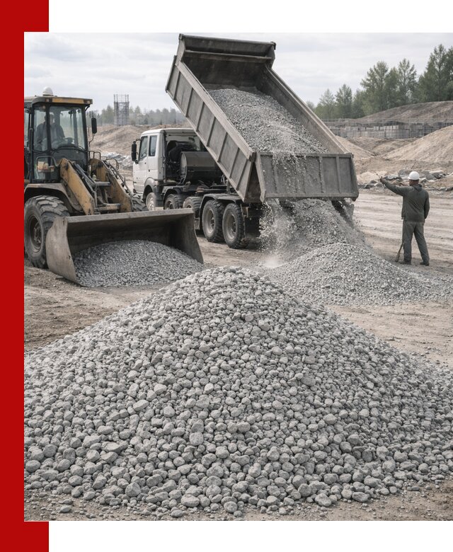 Доставка известнякового щебня фр. 5–20 в Тынде