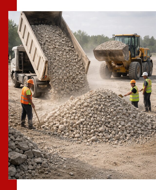 Доставка известнякового щебня фр. 40-70 в Тынде