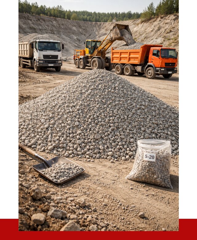 Доломитовый щебень фр. 5-20 в Тынде от 4316 р. | ПРОНЕРУДТнд