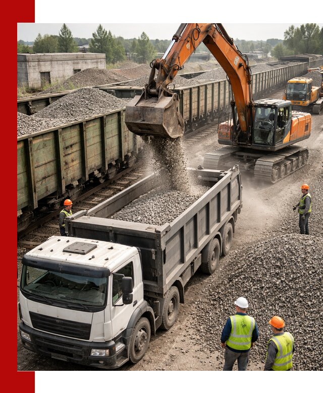 Железнодорожный щебень фракция 25–60 для поставок в Тынде