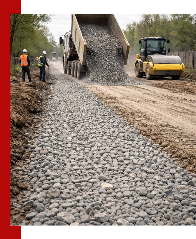 Доставка щебня для отсыпки дорог в Тынде высокого качества
