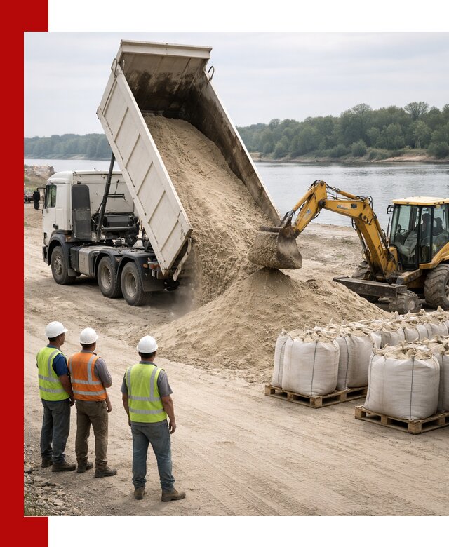Доставка речного песка в Тынде самосвалами и погрузкой
