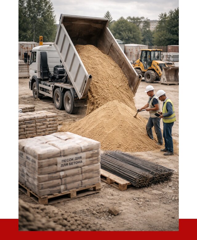 Песок для бетона в Тынде от 2569 р. с доставкой, ПРОНЕРУДТнд