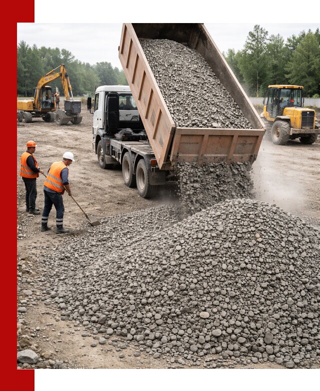 Доставка гравия фракции 40-70 в Тынде оптом и в розницу