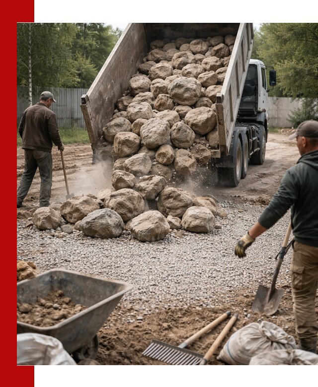 Доставка и укладка булыжника в Тынде