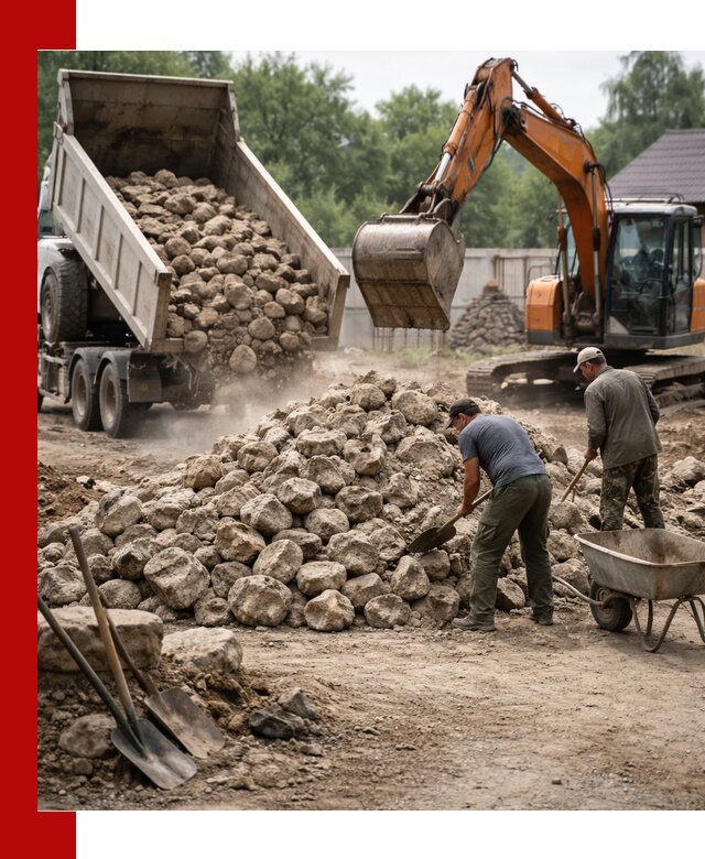 Доставка и разгрузка бутового камня в Тынде