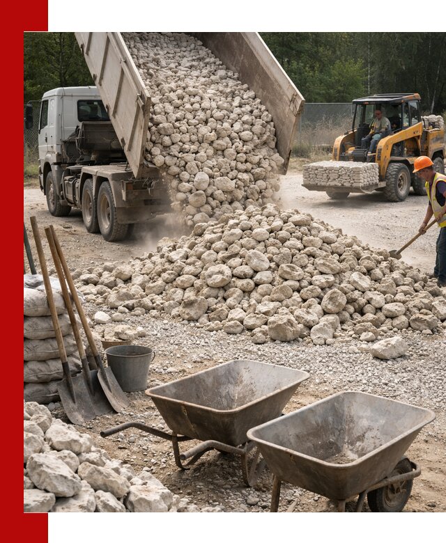 Доставка и продажа бутового известнякового камня в Тынде