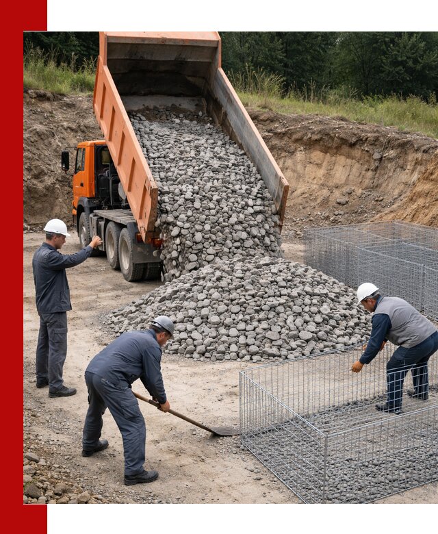 Камень для габионов с доставкой в Тынде быстро и надёжно