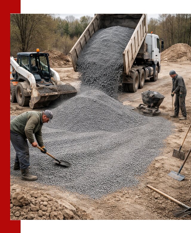 Отсев для подсыпки в Тынде — доставка и подсыпка на участок