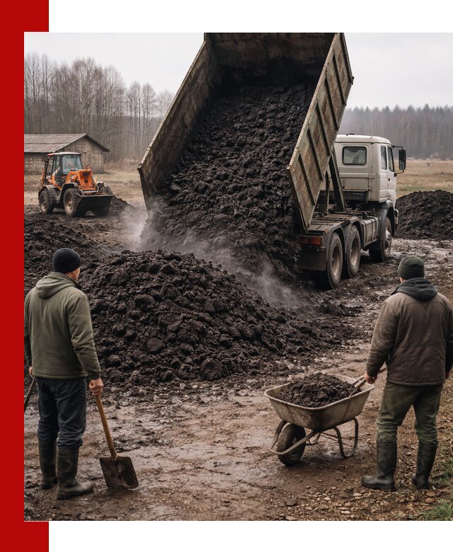 Доставка низинного торфа с разгрузкой и доставкой в Тынде