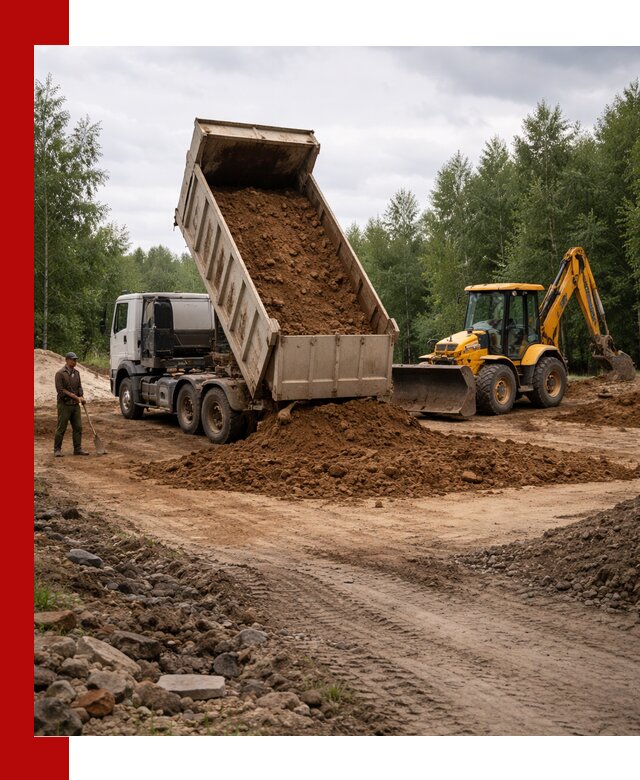 Доставка суглинка самосвалами в Тынде подсыпка и планировка