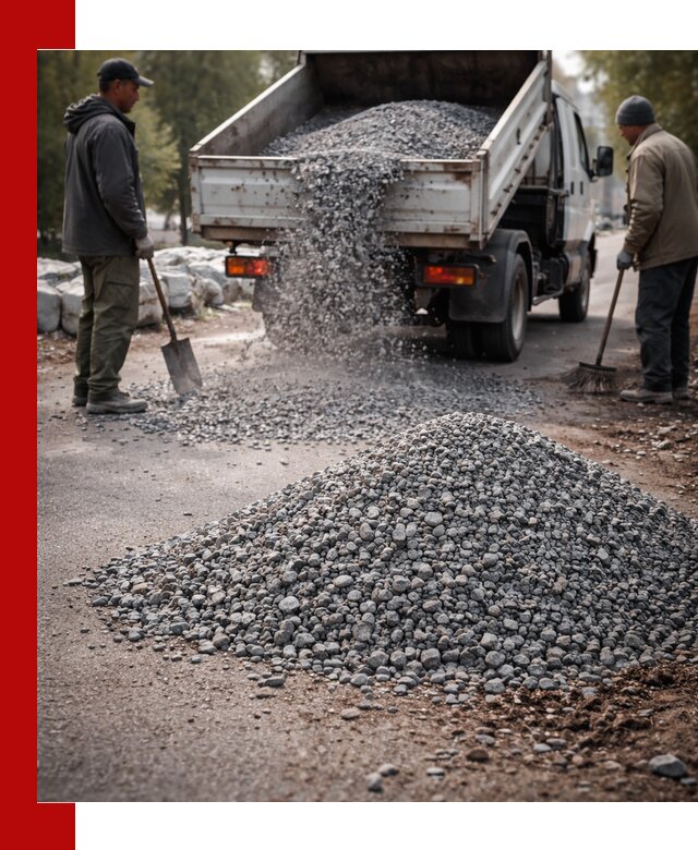 Гранитная крошка для посыпки дорог и тротуаров в Тынде