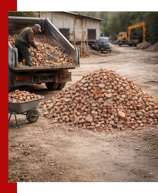 Доставка и подушка из боя кирпича с разгрузкой в Тынде