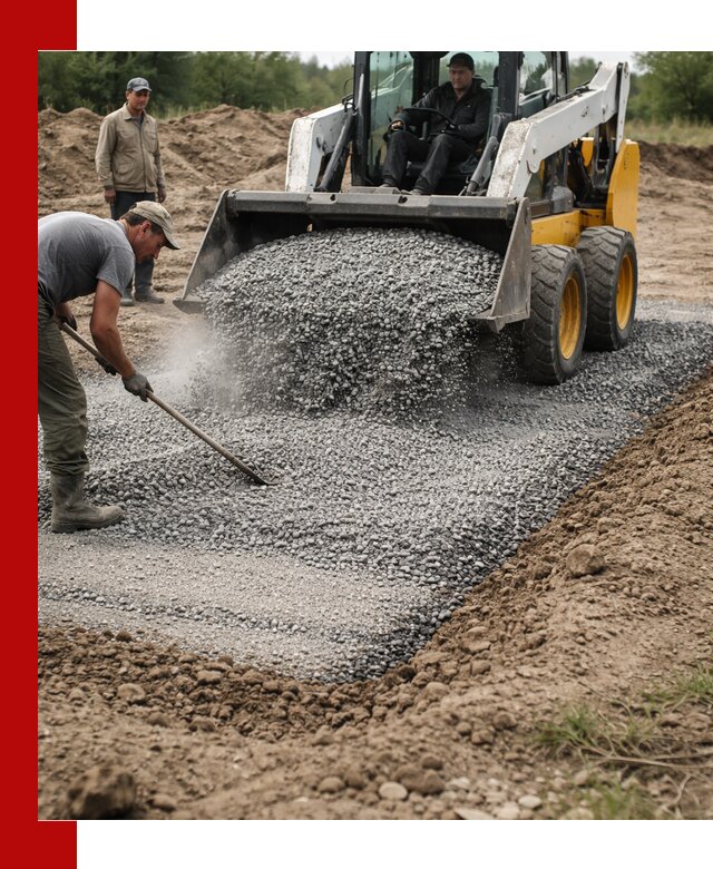 Устройство щебеночной подушки в Тынде для дорог и фундаментов